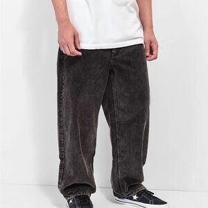 Empyre Black Acid Wash Corduroy Baggy Loose Fit Skate Pants 30